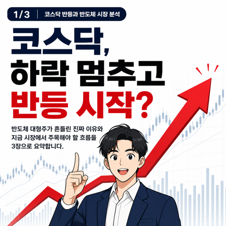 코스닥 하락세 멈추고 반등 시작한 이유와 반도체 대형주 흐름 분석