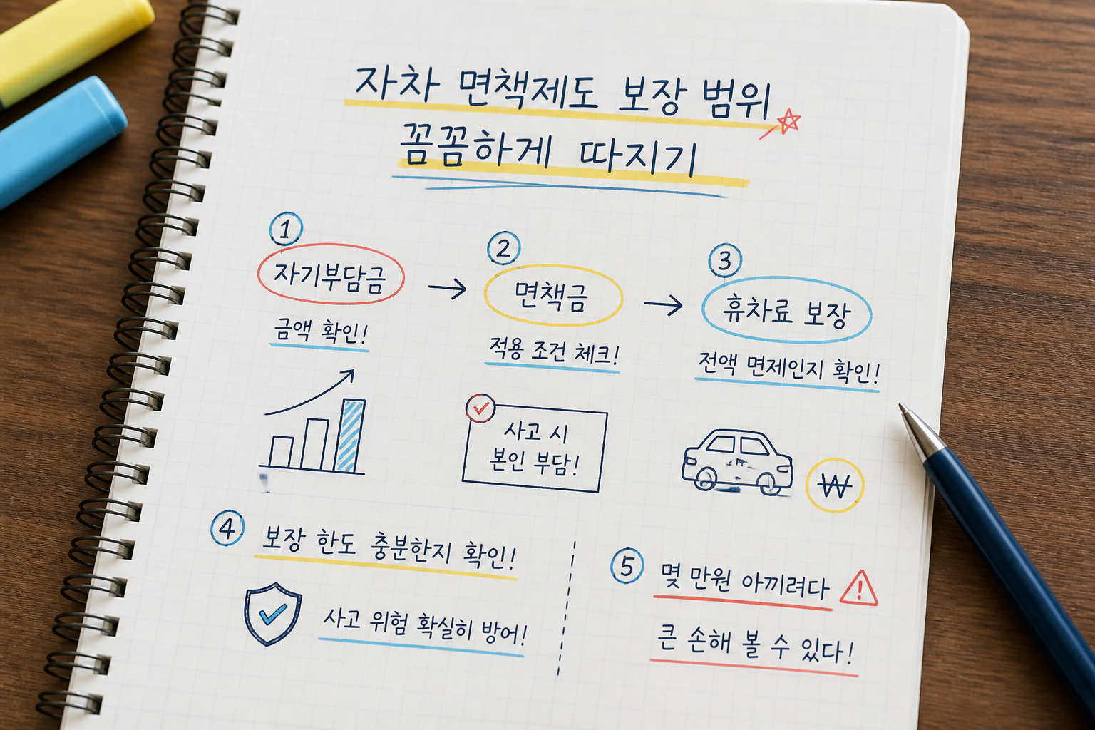 자차 면책제도 보장 범위 꼼꼼하게 따지기