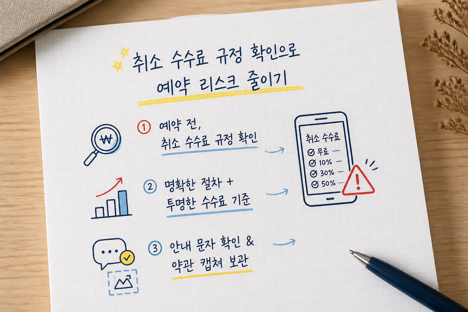 취소 수수료 규정 확인으로 예약 리스크 줄이기