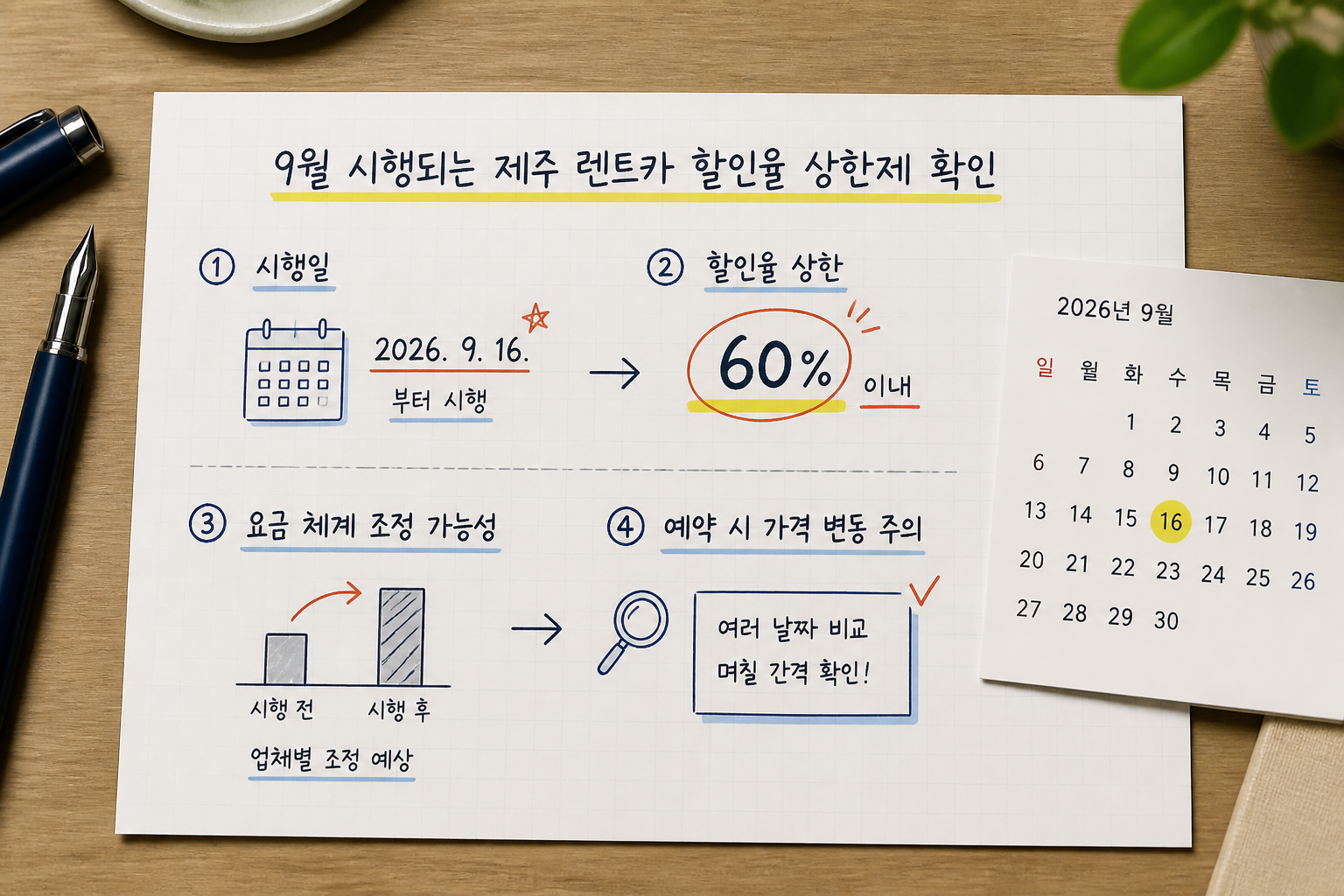 9월 시행되는 제주 렌트카 할인율 상한제 확인